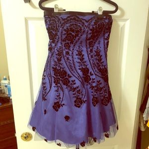 Black & Purple Strapless Dress